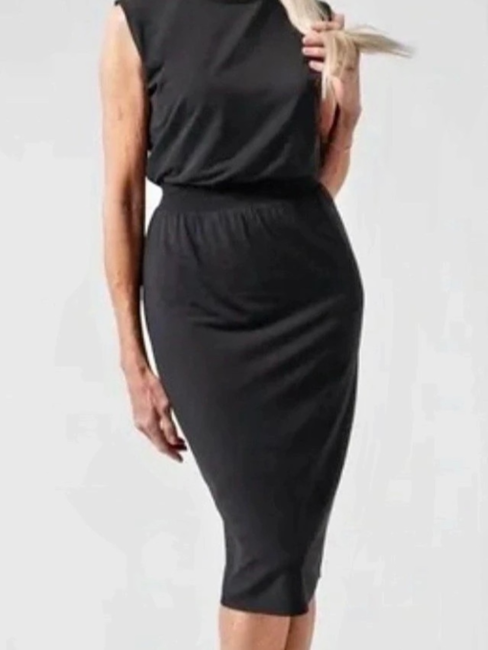 Athleta Santorini Sleeveless Midi Dress Black